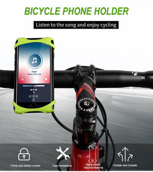WEST BIKING Silicone Bike Phone Holder 4.0-5.5 inch Smart Mobile Phone Bike Mount Bracket GPS Phone - royalsportstore